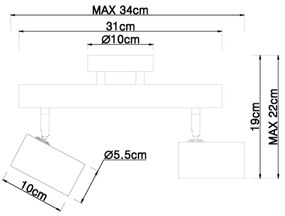 Globo 57913-2 - Luce Spot HERTI 2xGU10/5W/230V legno/metallo