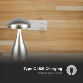 LED Lampada da tavolo ricaricabile dimmerabile LED/1W/5V 3000-6000K 1800 mAh argento