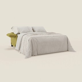 Primula divano letto con materasso alto 18 cm - braccioli mobili e tessuto smacchiabile T05 giallo