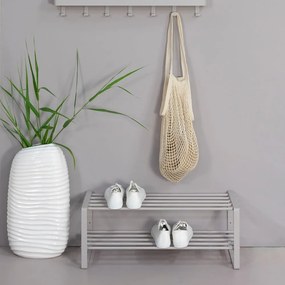 Scarpiera in metallo grigio-beige Rex - Spinder Design