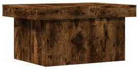 Tavolino da salotto rovere fumo 80x55x40 cm legno multistrato