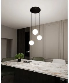 Lampadario a sospensione con filo ROYAL 3xE14/10W/230V diametro 30 cm nero