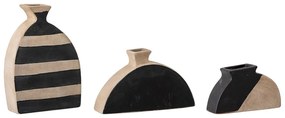 Vasi in terracotta nera/beige dipinti a mano in set di 3 pezzi Nezha - Bloomingville