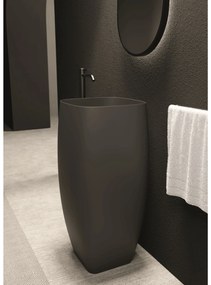 Lavabo Freestanding Con Scarico a Terra 47,5 Cm Alice Ceramica "Nur" Nero Opaco