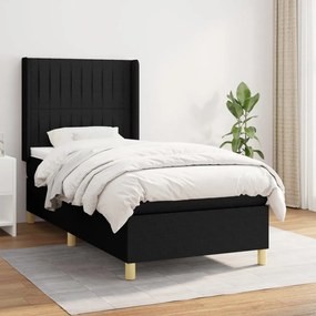 Giroletto A Molle Con Materasso Nero 100x200 Cm İn Tessuto /
