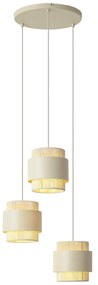 Lampada a sospensione moderna beige con oro 3 luci - Kora