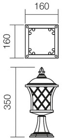 Redo 9953 - Lampada da esterno BREMEN 1xE27/42W/230V IP23 oro/patina
