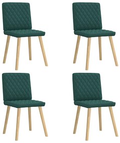 Sedie Da Pranzo 4 Pz İn Tessuto Verde Scuro /