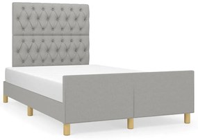 Giroletto Senza Materasso Grigio Chiaro 120x190 Cm İn Tessuto /