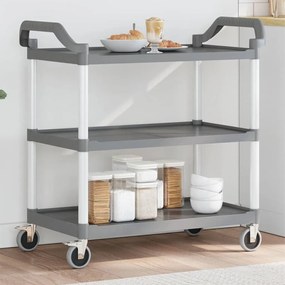 Carrello A 3 Ripiani Grigio 99x50x96 Cm İn Alluminio /