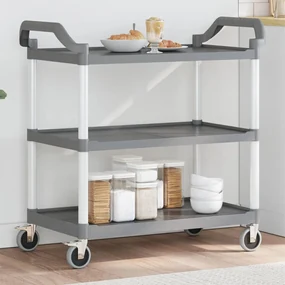 Carrello A 3 Ripiani Grigio 99x50x96 Cm İn Alluminio /