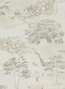 Sanderson Carta da parati Sea Houses - Charcoal/ Linen