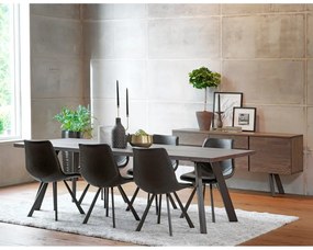 Sedia da pranzo nera con gambe nere Alpha - Rowico