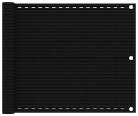 Paravento Da Balcone Nero 75x600 Cm İn Hdpe /