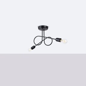 Sollux SL.1472 - Lampadario a plafone LOOP 2xE27/15W/230V nero