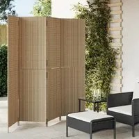 Divisorio per Ambienti a 4 Pannelli Beige in Polyrattancod mxl 85829