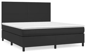 Giroletto a molle con materasso nero 160x200 cm in similpelle