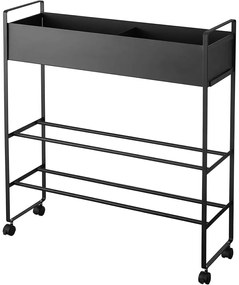 Scarpiera da bambini in metallo nero 74,5x74,5x22 cm Tower - YAMAZAKI