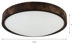 Plafoniera LED OAK SMOKY SLIM, 36W/230V, 4000K, Ø 37 cm, rovere/marrone scuro