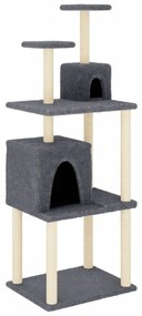 Albero per gatti con tiragraffi in sisal grigio scuro 167 cm