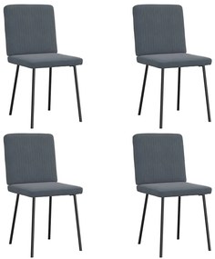 Sedie Da Pranzo 4 Pz Grigio Scuro İn Velluto /