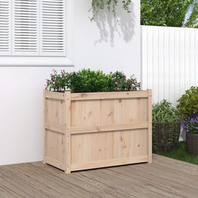 Fioriera Da Giardino 90x50x70 Cm İn Legno Massello Di Pino /