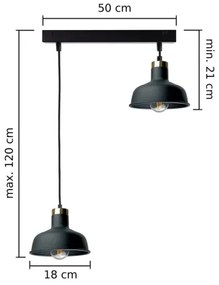 Lampadario a sospensione con filo HEBE 2xE27/60W/230V nero