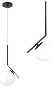 Lampada Da Soffitto Pensile Di Vetro Palla Oro Bianco Oro G107-1W BLACK WHITE