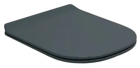 Copriwater TUTTOEVO irregolare dedicato per serie sanitari OLYMPIA CERAMICA con chiusura rallentata in abs grigio lucido