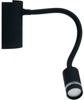 Applique LED KEPLER in metallo nero con braccio flessibile 3W 3000K (luce calda)