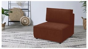 Modulo divano in velluto a coste color mattone, pezzo centrale Nihad modular - Bobochic Paris