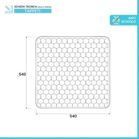 Tappeto bagno antiscivolo azzurro 54x54 cm Maya