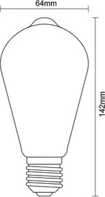 Lampadina LED dimmerabile FILAMENT ST64 E27/11W/230V 4000K