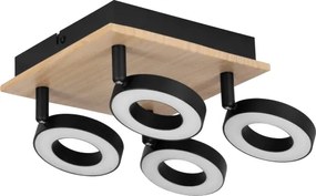Eglo 901205 - Faretto LED RIELVES 4xLED/4,2W/230V nero/marrone