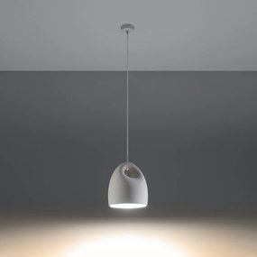 Lampada a sospensione bianca con paralume in ceramica ø 25 cm Sativa - Nice Lamps