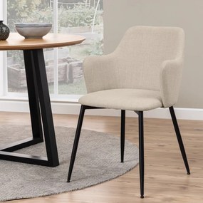 Set di sedie da pranzo color crema in imbottito 2 pz Ilsa – Actona