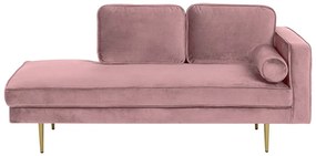 Chaise longue velluto rosa destra MIRAMAS Beliani