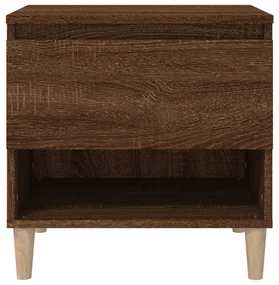 Comodini 2 pz rovere marrone 50x46x50 cm in legno multistrato