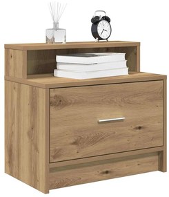 Comodini Con Cassetto 2 Pz Rovere Artigianale 51x31x47 Cm /
