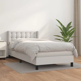 Giroletto A Molle Con Materasso Bianco 100x200 Cm İn Similpelle /