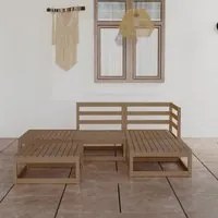 Set Divani da Giardino 5 pz Miele in Legno Massello di Pino 3075482