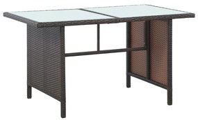 Set Divani da Giardino 5 pz con Cuscini in Polyrattan Marrone