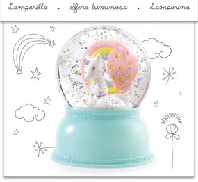 Luce notturna a forma di palla di neve - unicorno