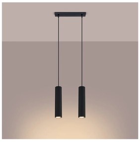Lampadario nero in metallo Gleam – Sollux