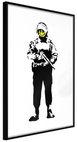 Poster  Banksy: Smiling Copper  Cornice Quadri Cornice nera, Larghezza x Altezza Home decor 20x30