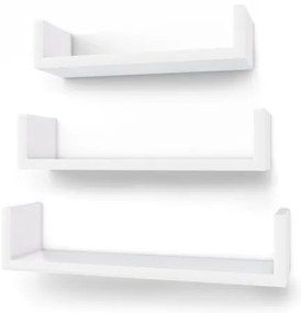 Set di 3 mensole da parete SHELFY bianche