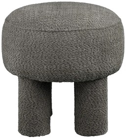 Poggiapiedi grigio scuro con rivestimento in ciniglia Canberra – House Nordic