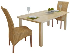 Sedie da pranzo 2 pz marroni in rattan naturale