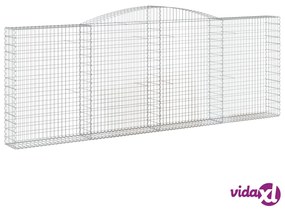 vidaXL Cesto Gabbione ad Arco 400x30x140/160 cm Ferro Zincato