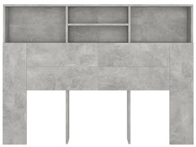 Testiera con scomparti grigio cemento 140x19x103,5 cm